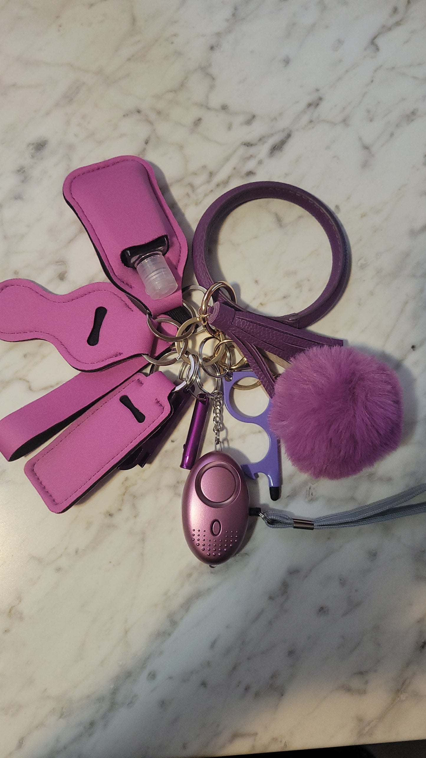 Classy Purple Royal Lavish Women Safety Defense Keychain Set